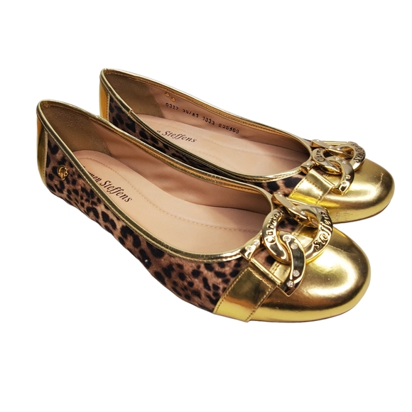 CARMEN STEFFENS Leopard Animal Print Rhinestone Ballet Flats EU 41 US 10 / 10.5 - Picture 2 of 13
